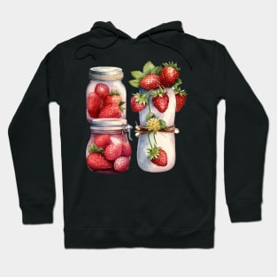 Strawberry Jam Jar Watercolor Hoodie